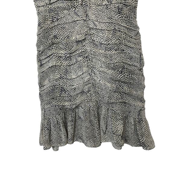 The East Order Thomsene Ruched Mini Dress Snake Print Olive size Small - Picture 4 of 7